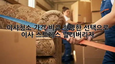 이사청소 가격 비교: 현명한 선택으로 이사 스트레스 날려버리자!
